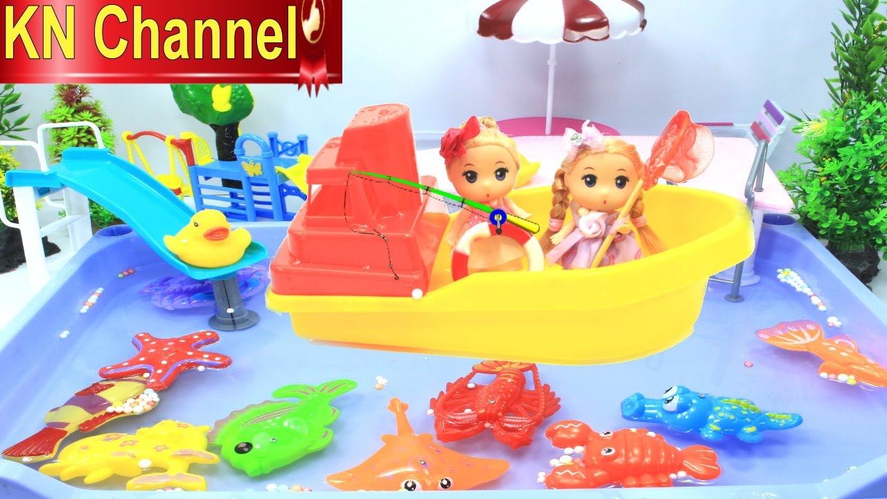 Đồ chơi Câu Cá trong HỒ BƠI BÚP BÊ Fishing toys game & Baby Doll KN Channel