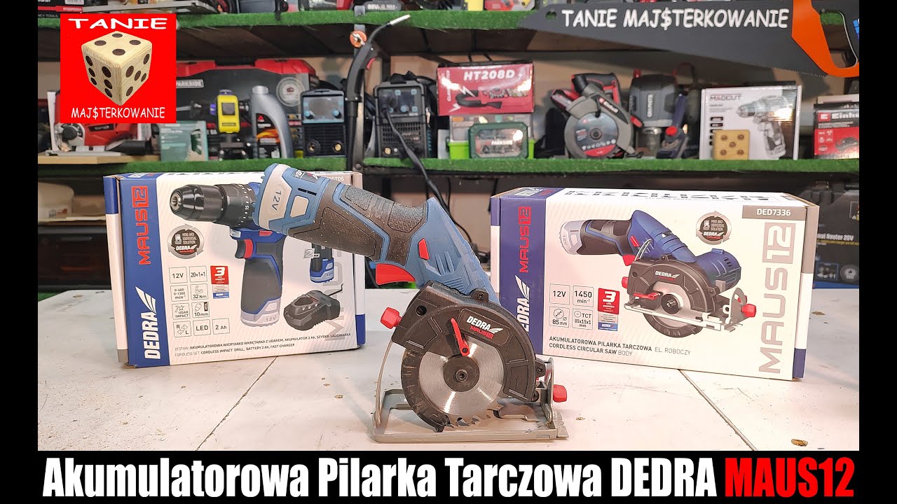 Mała i Tania Pilarka Tarczowa DEDRA DED7336 Akumulatorowa Seria MAUS 12