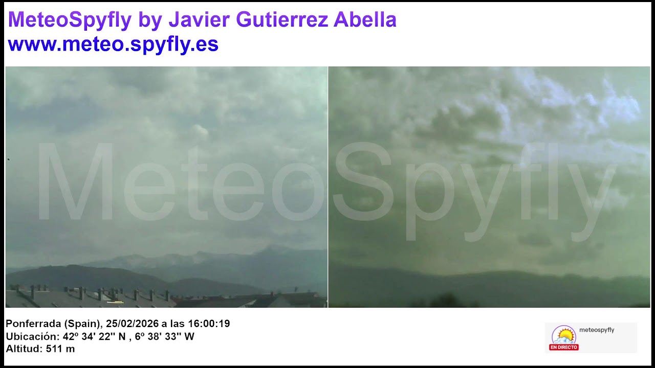 Directo Ponferrada (El Bierzo) - Meteo Spyfly by Javier Gutierrez Abella [WEBCAM LIVE]