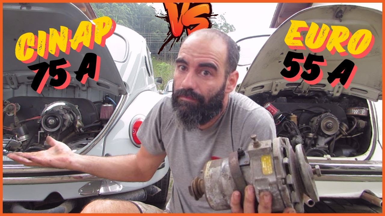 TESTE COMPARATIVO ALTERNADOR DE FUSCA, CINAP 75A VS EURO 55A.     SERÁ QUE CUMPREM O QUE PROMETEM?