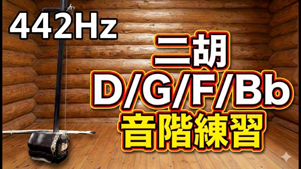 442Hz・D G F Bb調第一ポジション音階練習 2
