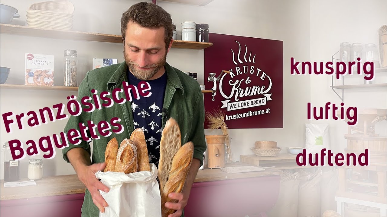 Duftendende, französische Baguettes selber backen | feine Kruste, große Porung, wunderbares Aroma! 🥖