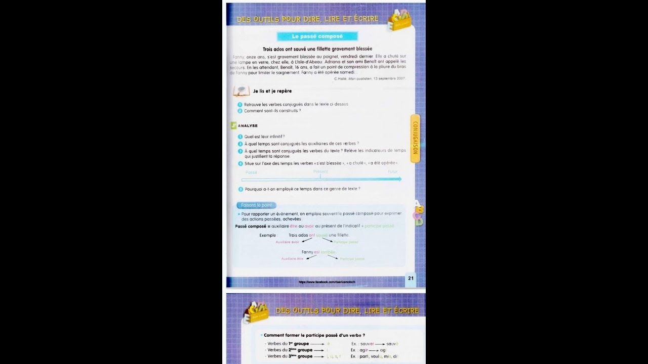 LE PASS&Eacute; COMPOS&Eacute;  (3AM / Projet 1 / S&eacute;quence 1 : Conjugaison )