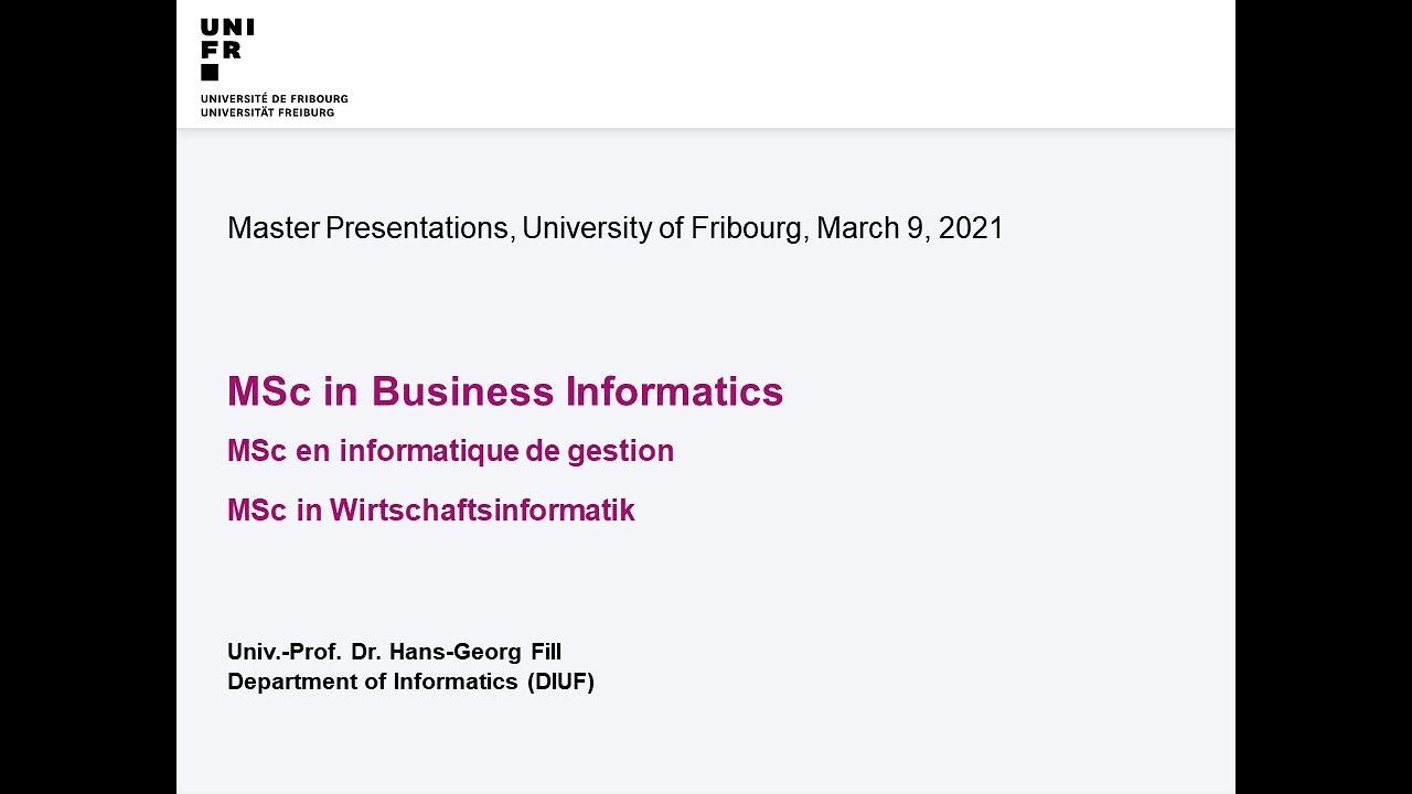 MSc Business Informatics  - University of Fribourg