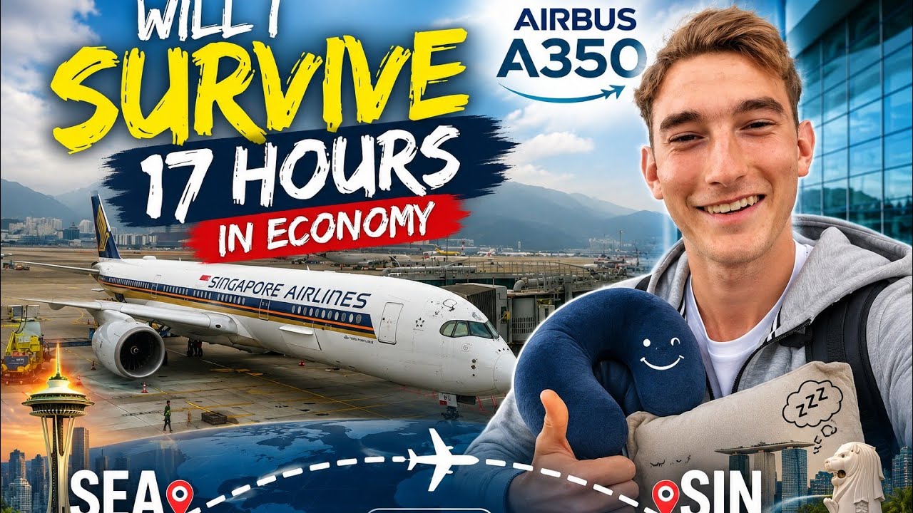 Surviving 17 hours flying Ultra Long Haul in Economy on Singapore Airlines A350 Flight Documentary