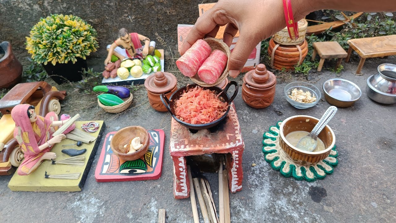 Gajar ka halwa recipe  | Oats pancake | Halwa village cooking | tiny food... mahua's miniature 