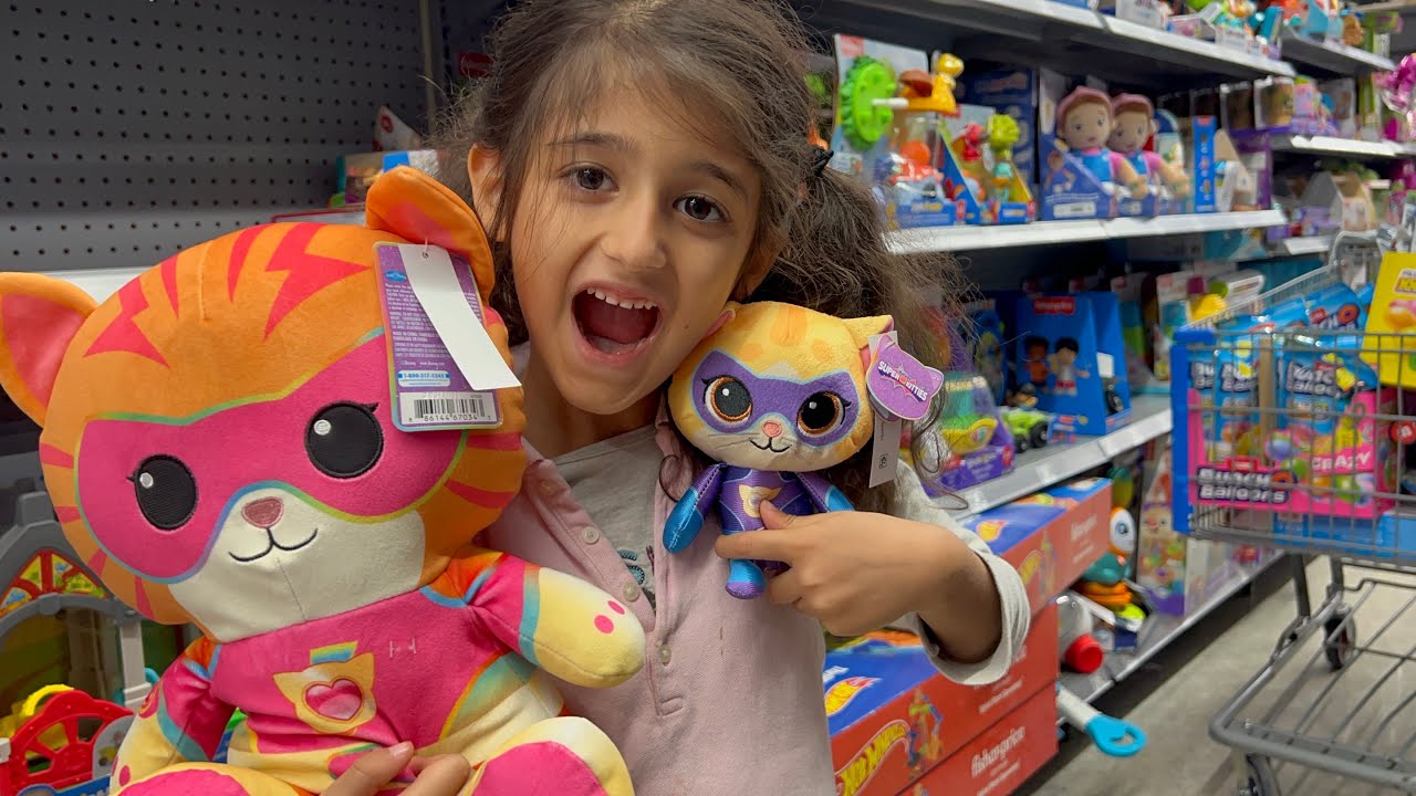 Explore the toys at Walmart. Super kitties and Paw Patrol