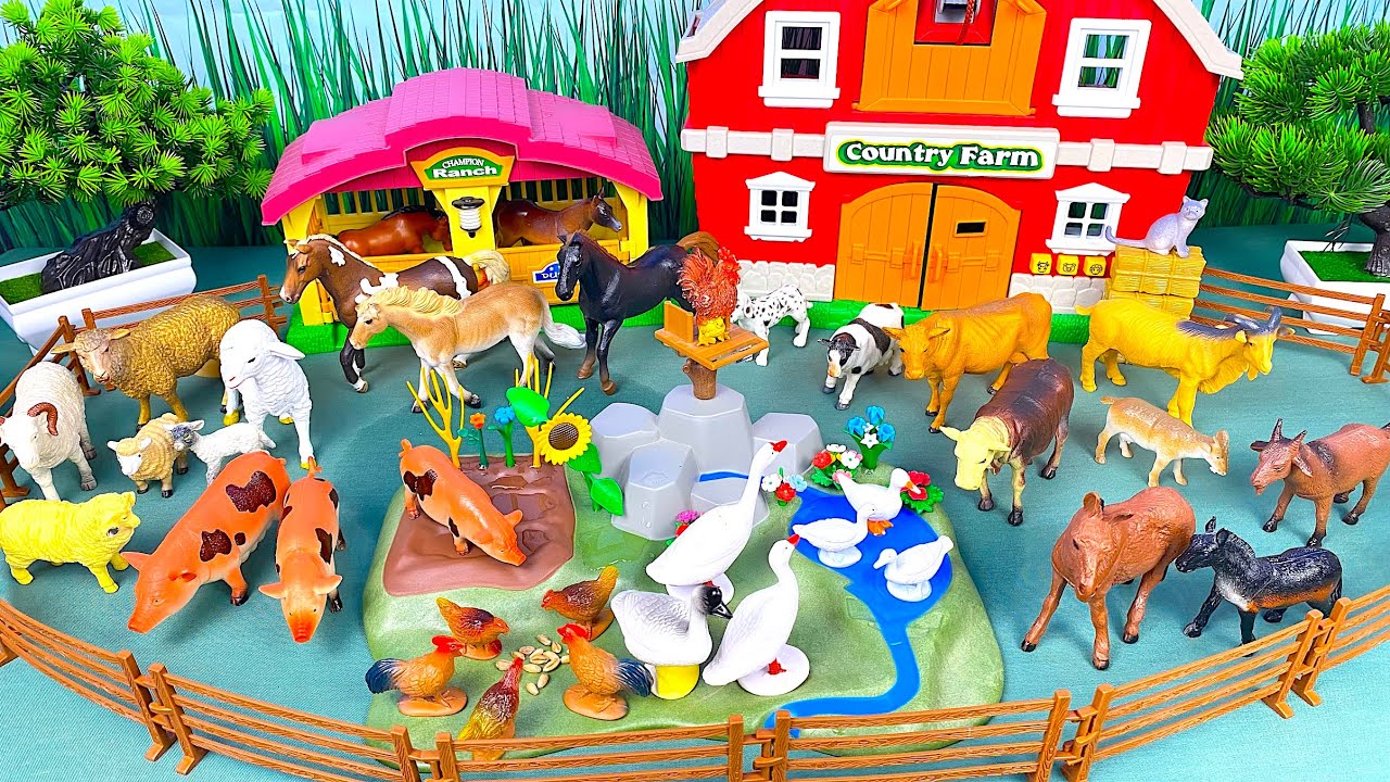 Farm Small World Diorama With Animals And Windmill | Cow Pig Horse