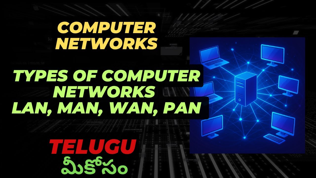 Types of Computer Networks Explained in Telugu | LAN, MAN, WAN, PAN | Computer Networks Basics