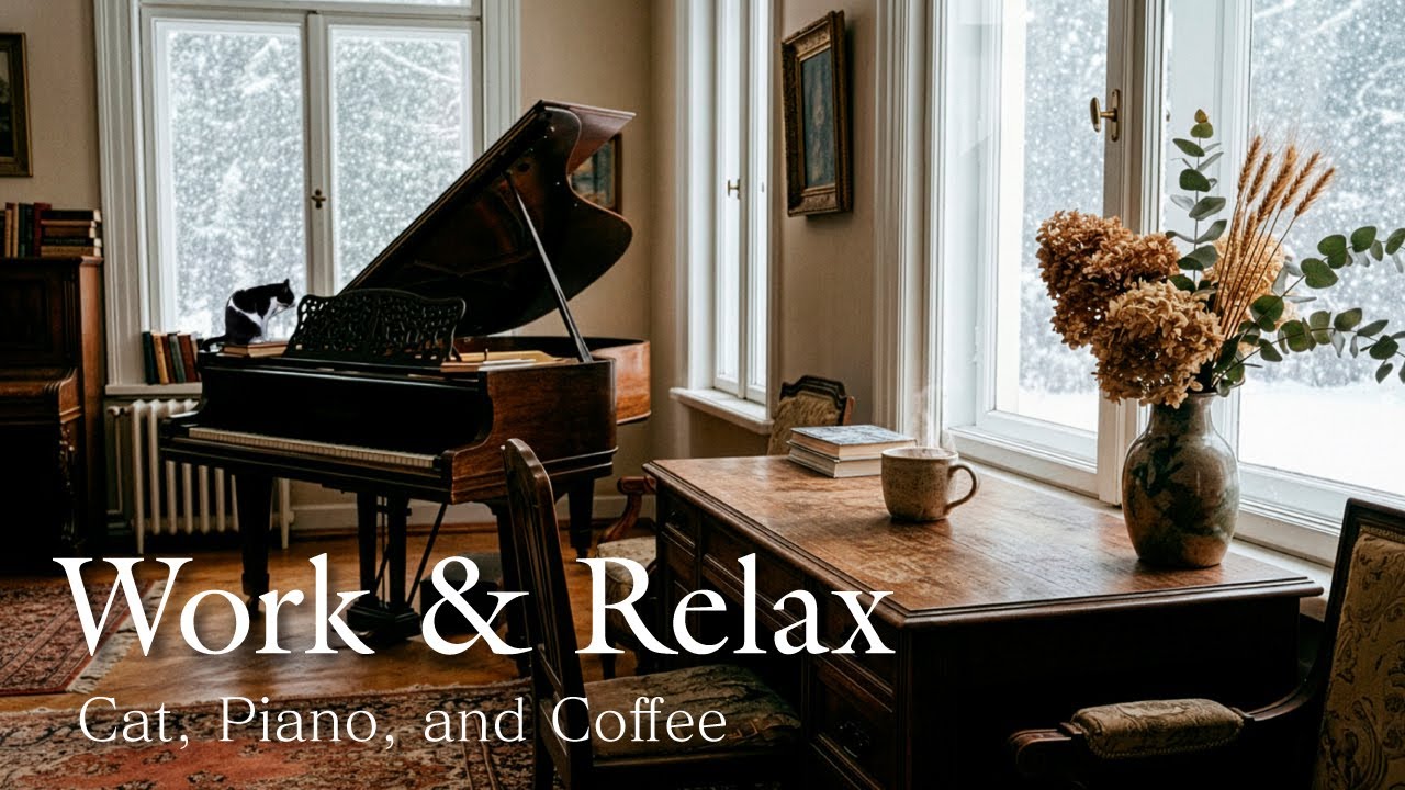 Winter Piano Chill for Work & Relax｜猫と、ピアノと、珈琲と