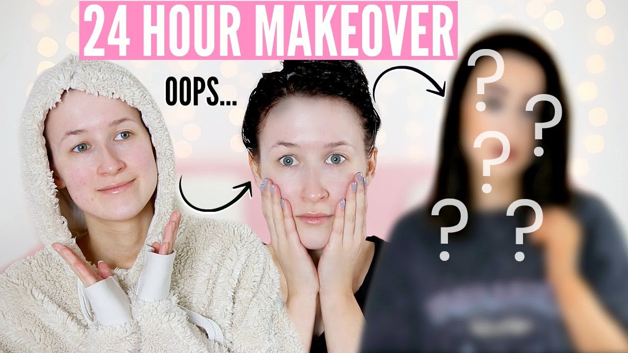 24 HOUR MAKEOVER! Accidentally Dyeing My Hair BLACK + Tanning, Skincare, Makeup etc… | Sophie Louise