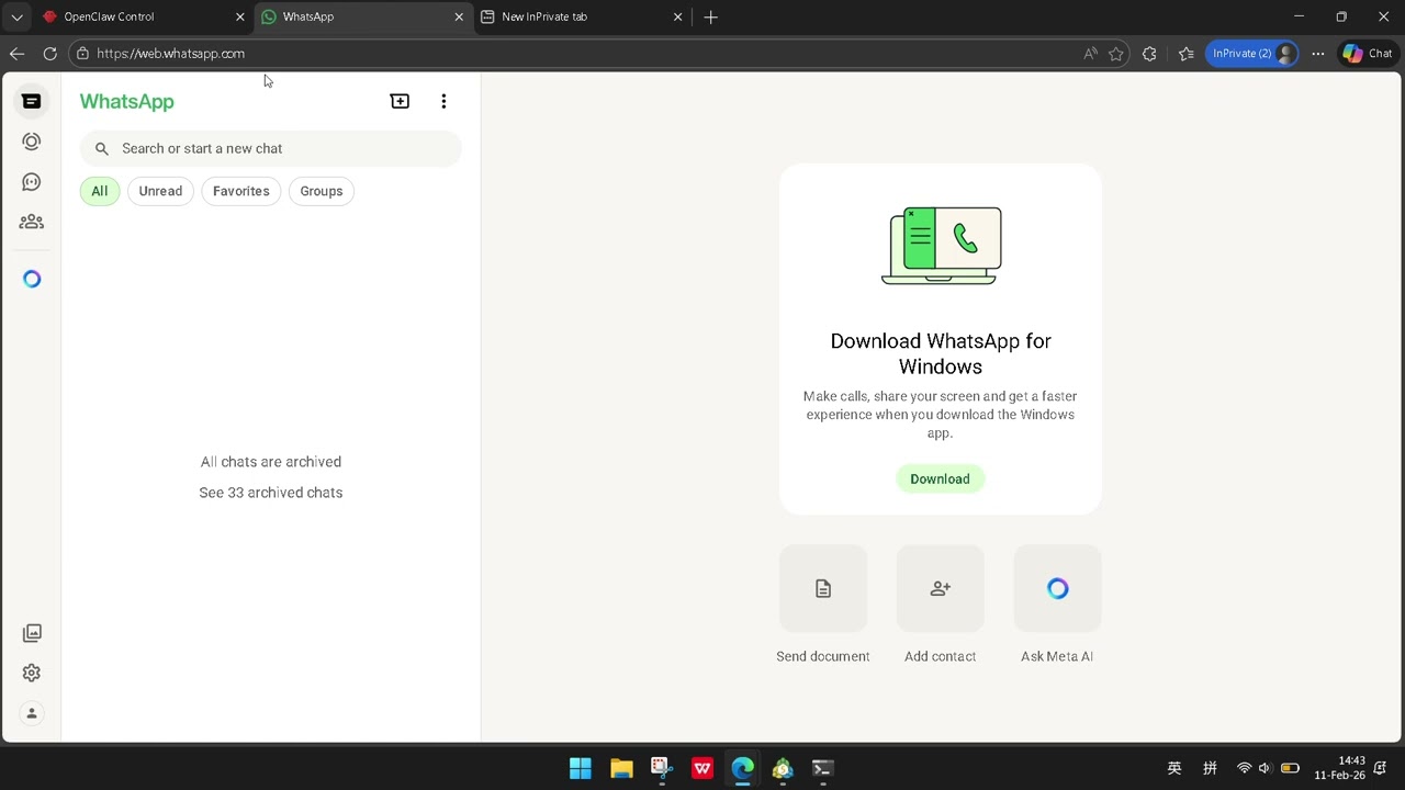 OpenClaw Connected to Whatsapp to send Affiliate Messages