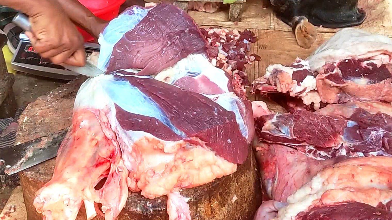 Biggest Cow Leg Cutting Skills।। Cow Meat Cutting by Expert Butcher in Village Meat Market