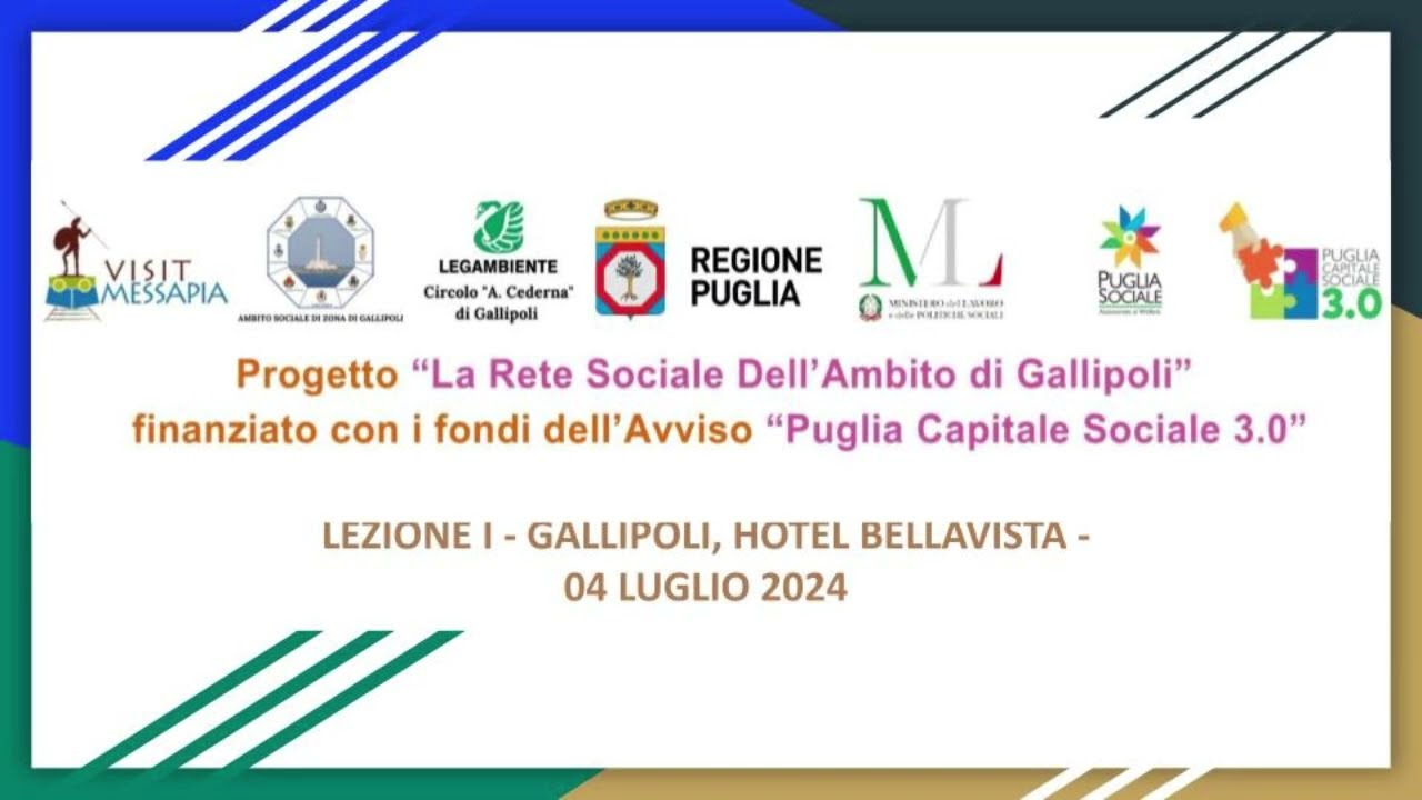 RETE SOCIALE DELL'AMBITO DI GALLIPOLI - FORMAZIONE - LEZIONE I - 04.07.24