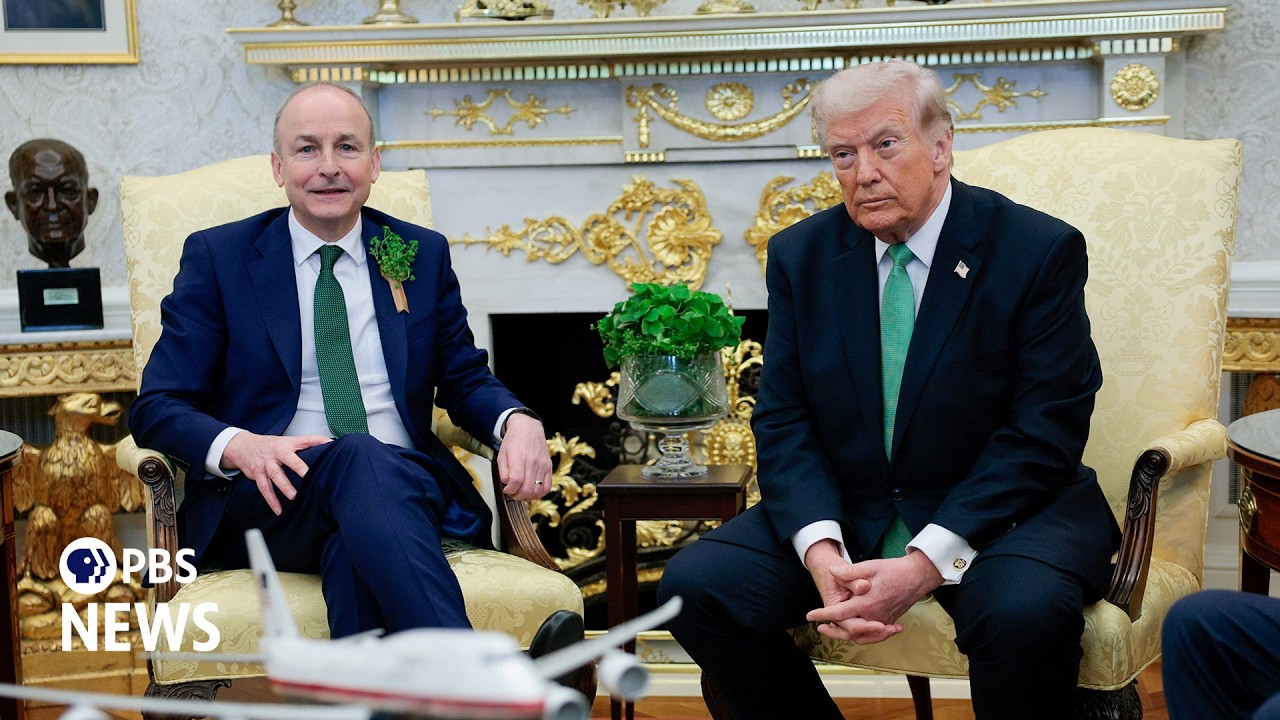 WATCH LIVE: Trump participates in annual Shamrock Bowl presentation with Irish Taoiseach Martin