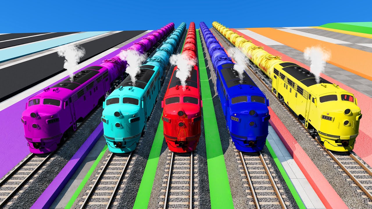 🚂Train vs High Speed😱Slide Track Crashes | BeamNG.Drive