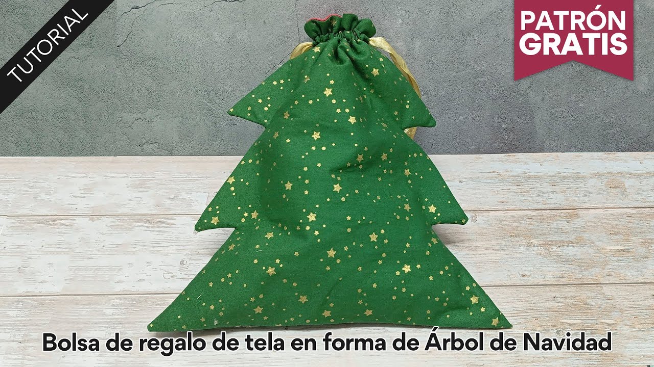 Tutorial: Bolsa de regalo en forma de árbol de navidad 🎄 Patrón gratis ❤️