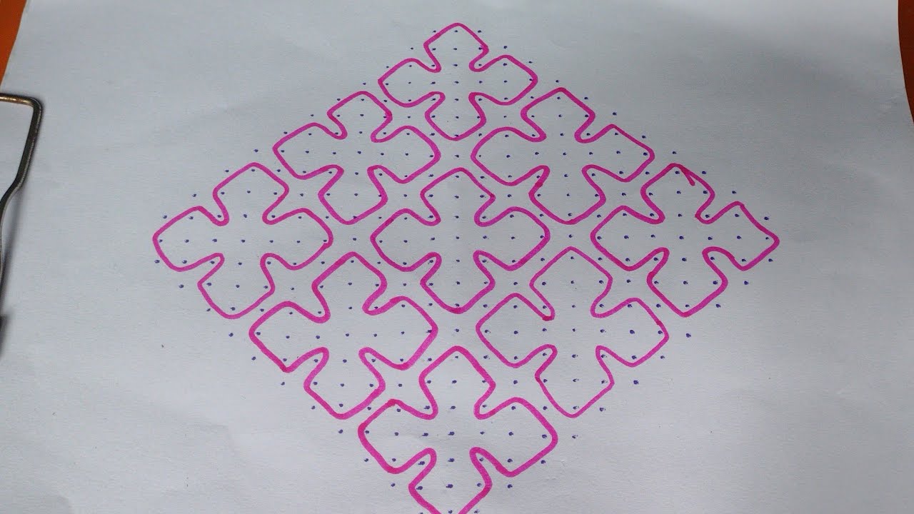 Big sikku kolam with 23-3-3 //latest sikku kolam #maargalikolam #rangoli #kambikolam