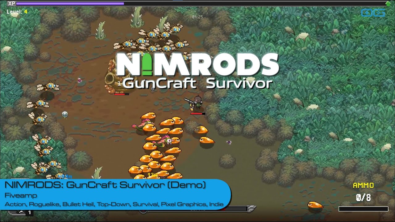 NIMRODS: GunCraft Survivor - A Bullethell Where You Craft Your Own Gun (Demo Gameplay)