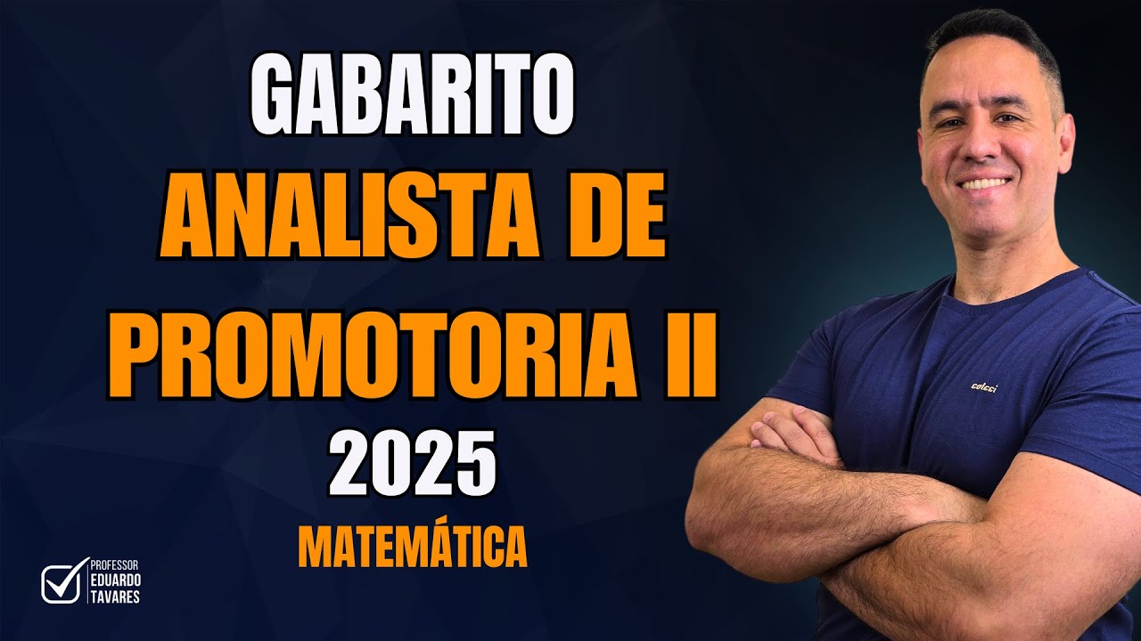 Gabarito Analista de Promotoria II 2025 | VUNESP | Matemática