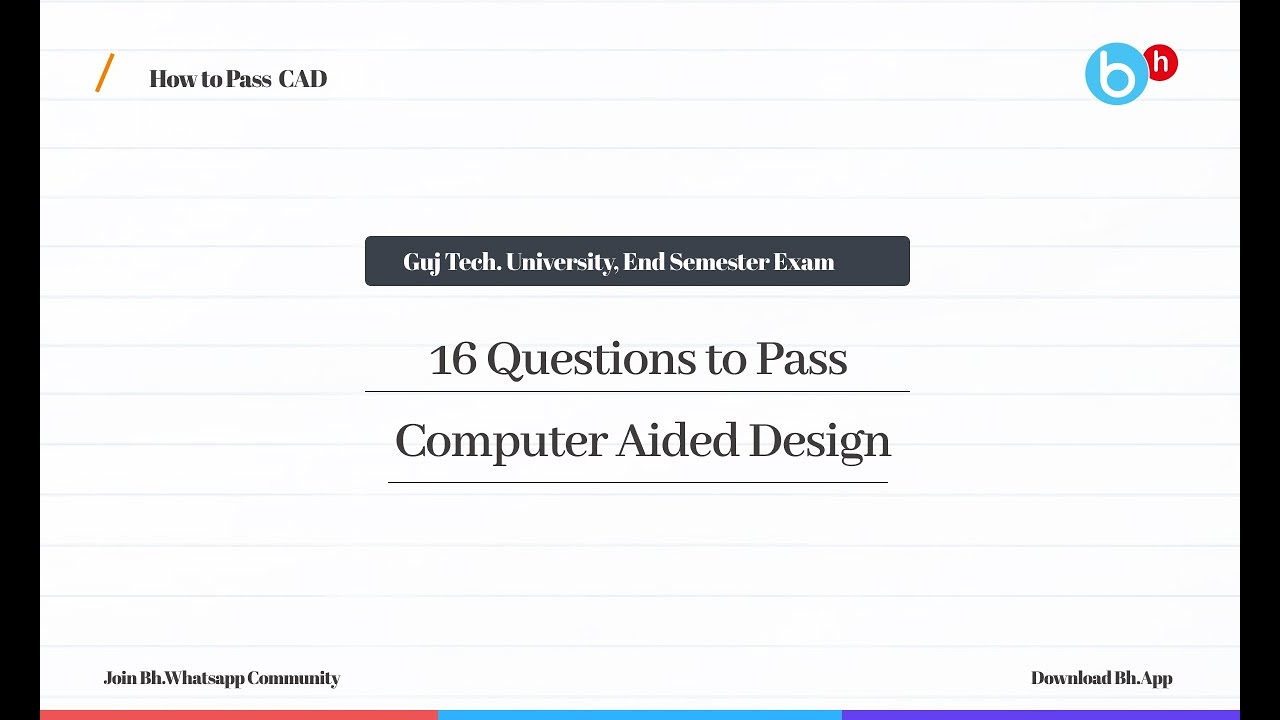 How to Pass/Score in Computer Aided Design (CAD) Sem-6 Mechanical | GTU