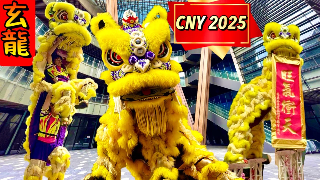 Amazing High-Pole Acrobatic Lion Dance at Lalaport BBCC Malaysia | Xuan Long 玄龍 隐藏机关 高难度风险 高桩舞獅 表演