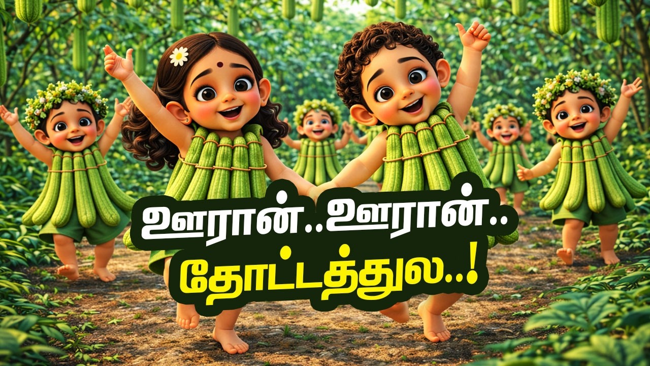ஊரான் ஊரான் தோட்டத்துல | Tamil Folk Kids Song | Farming Story | Themmangu Song