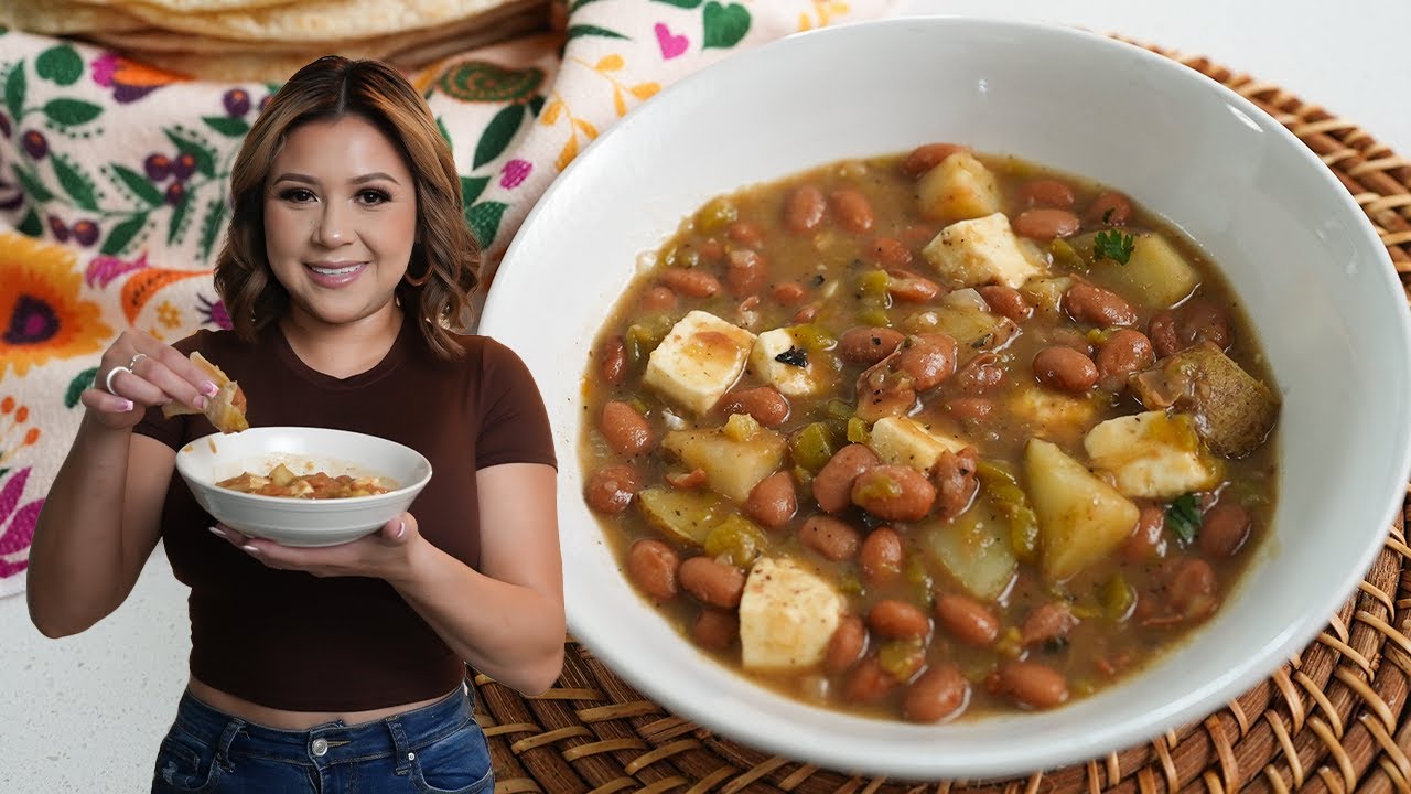 GREEN CHILE With BEANS & POTATOES : Meal on a Budget and Under 20 Minutes