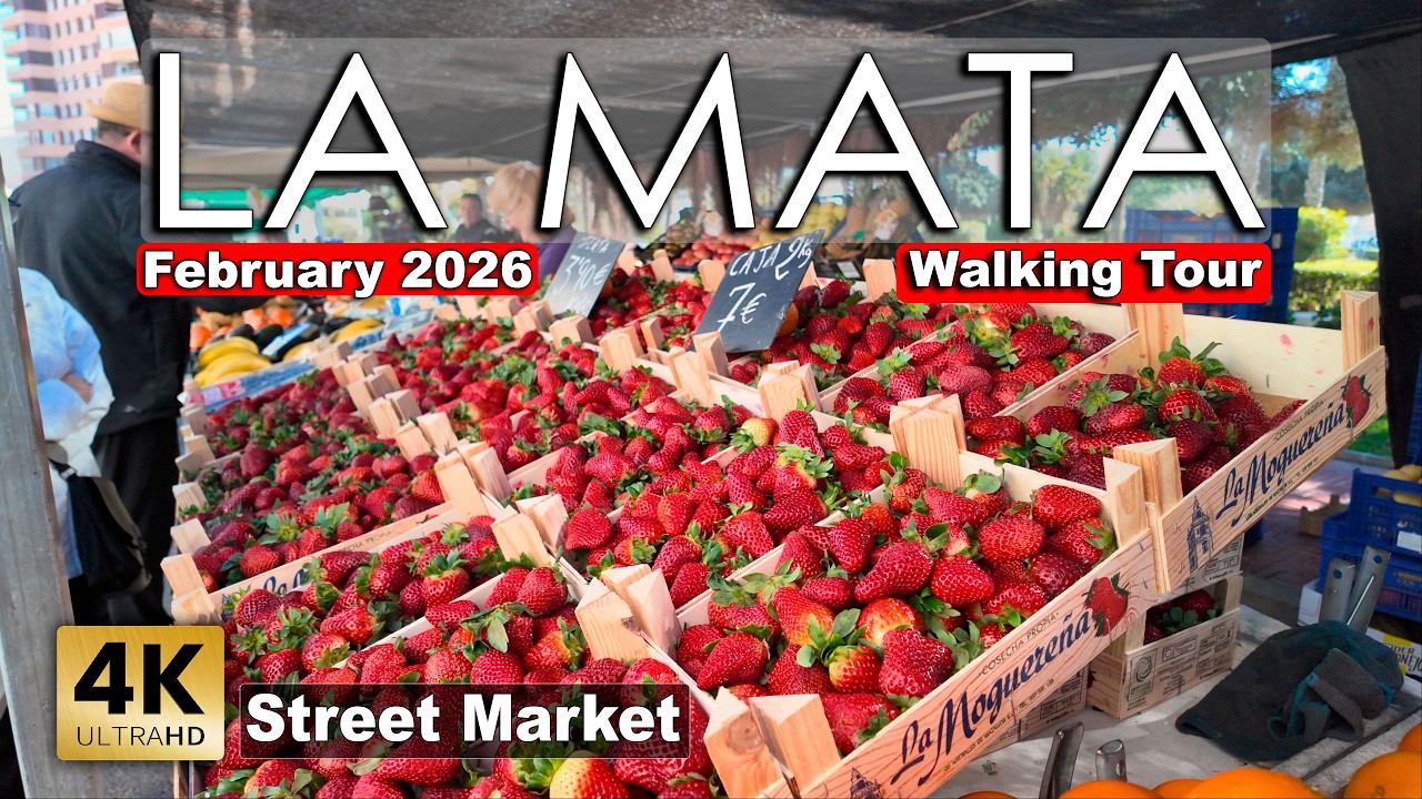 La Mata (Torrevieja), February 2026 - Street Market | Costa Blanca - Walking tour [4k 60fps]