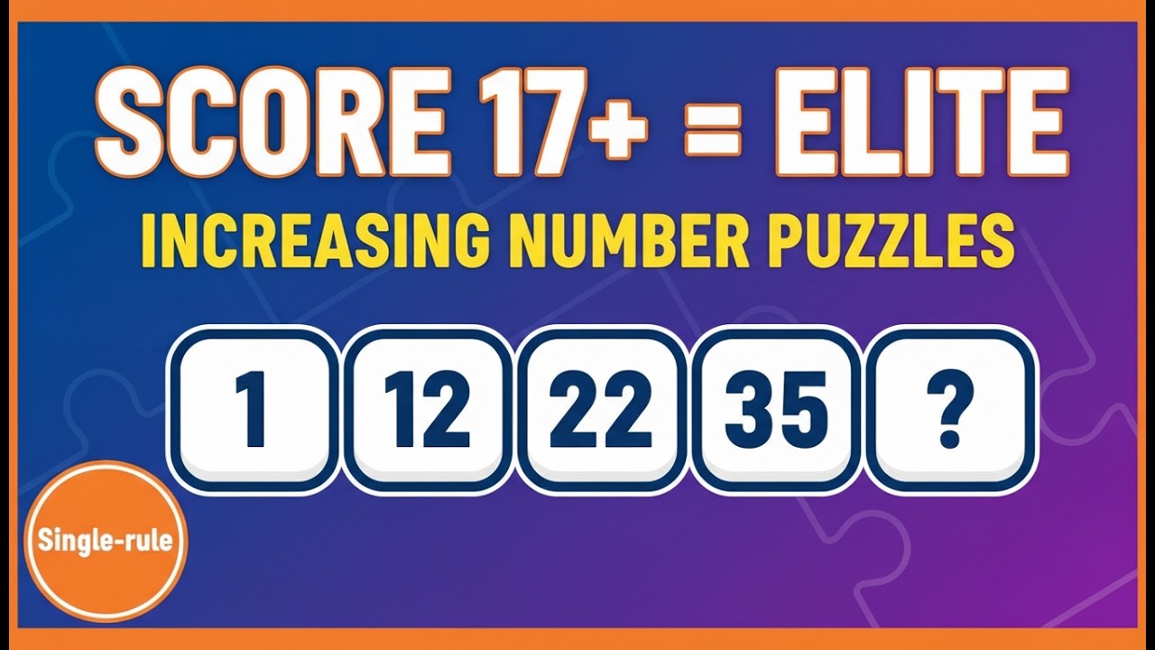 20 Increasing Pattern Puzzles (IQ Booster) | Score 17+ = Elite ✅ BrainChallenges