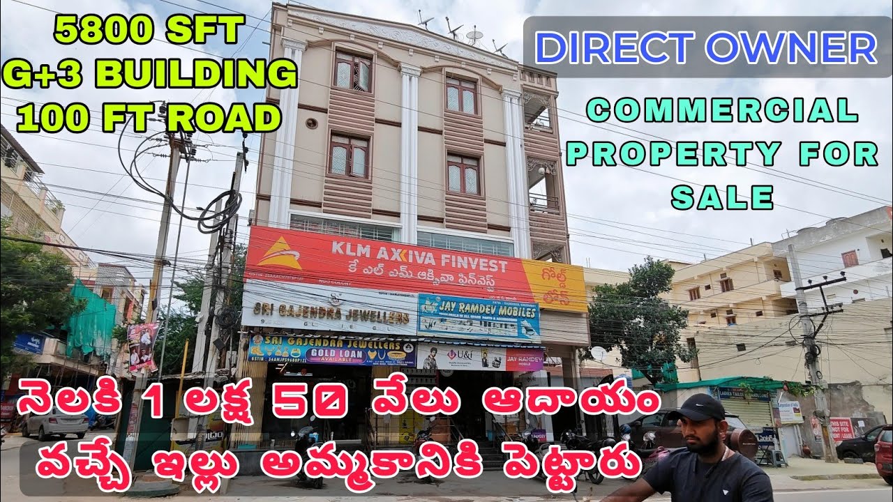 DIRECT OWNER COMMERCIAL RENTAL INCOME BUILDING FOR SALE VANASTHALIPURAM HYDERABAD ELIP PROPERTY#sale
