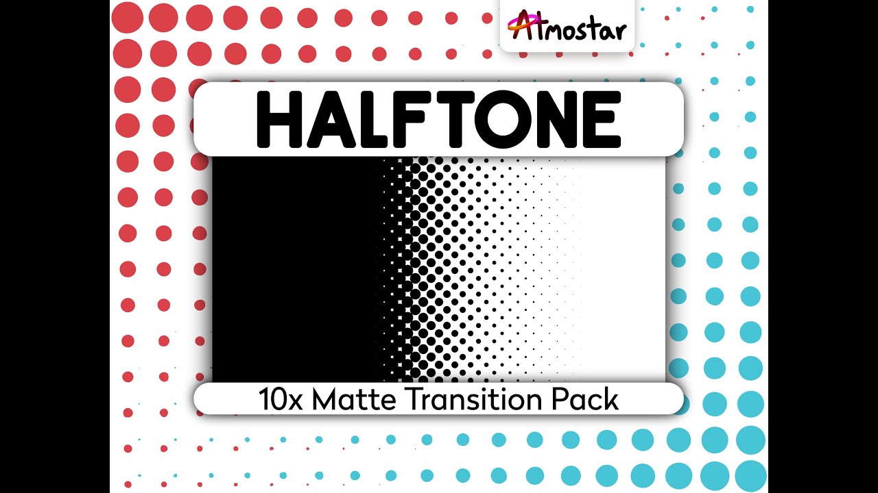 Comic Halftone Matte Transitions - Pack of 10 Retro Art Assets for Live Stream and Video Editing