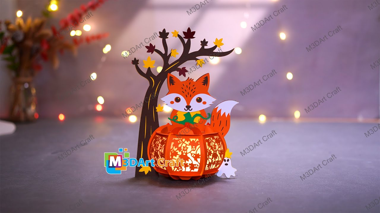 DIY Halloween Fox Lantern Tutorial – Autumn  Fall Pumpkin Papercraft Decoration