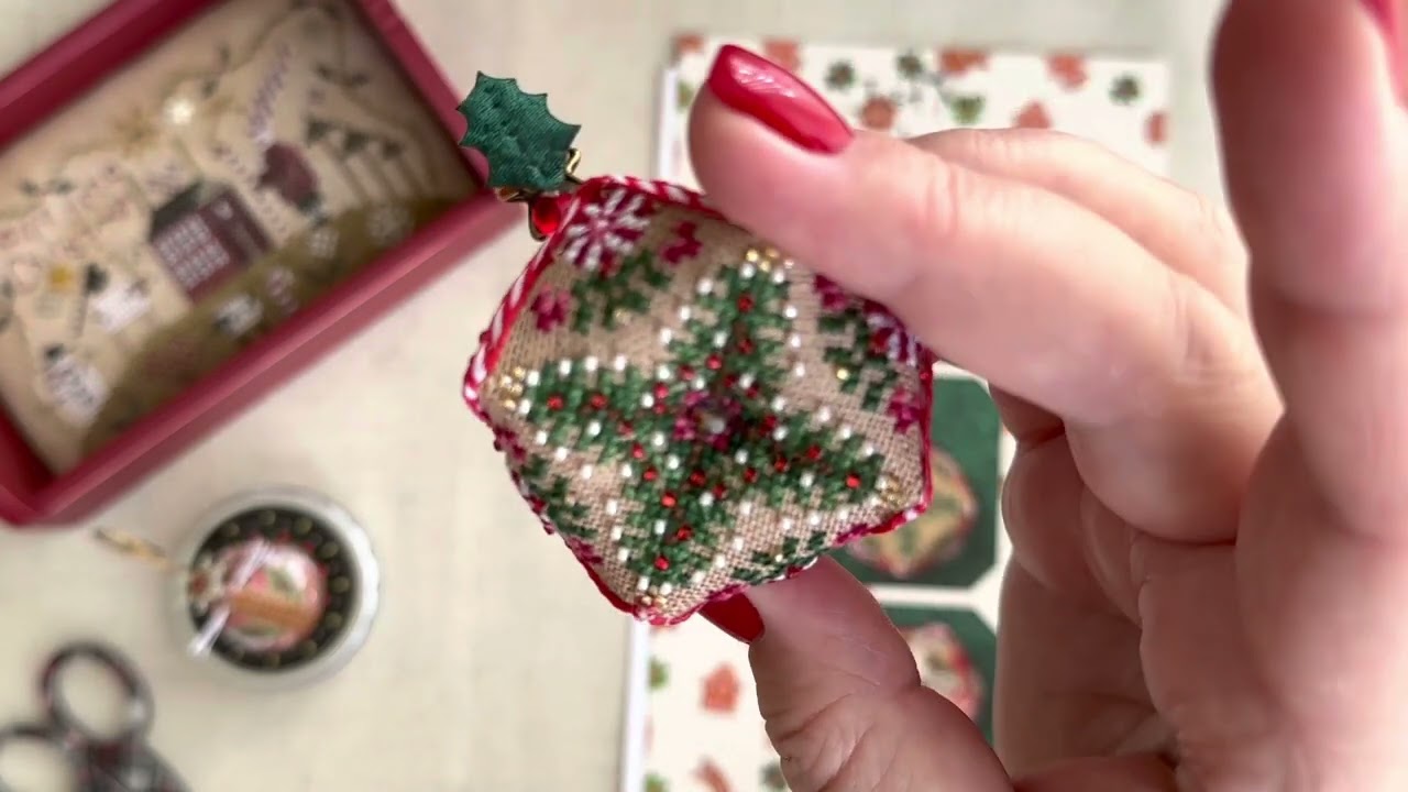 Just Nan Tiny Christmas Biscornu & Debbie Mumm Winter and progress of my WIPs