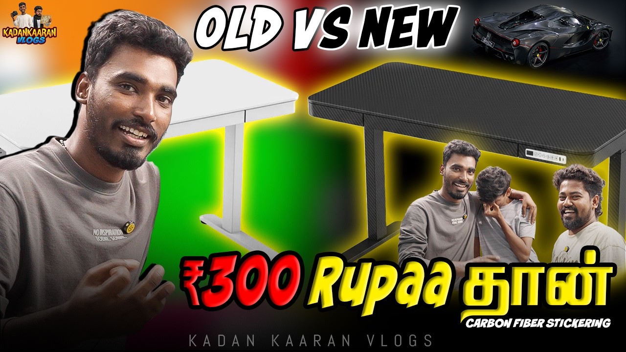 office டேபிள் ல ஸ்டிக்கர் ஒட்றோம் 😎😃 | Kadan Kaaran Vlogs