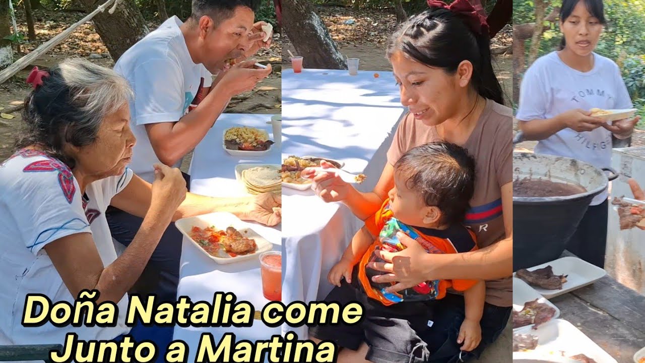 ❤️Doña Natalia feliz ver a Martina de Nuebo😊Dos disfrutando delicioso almuerzo😋