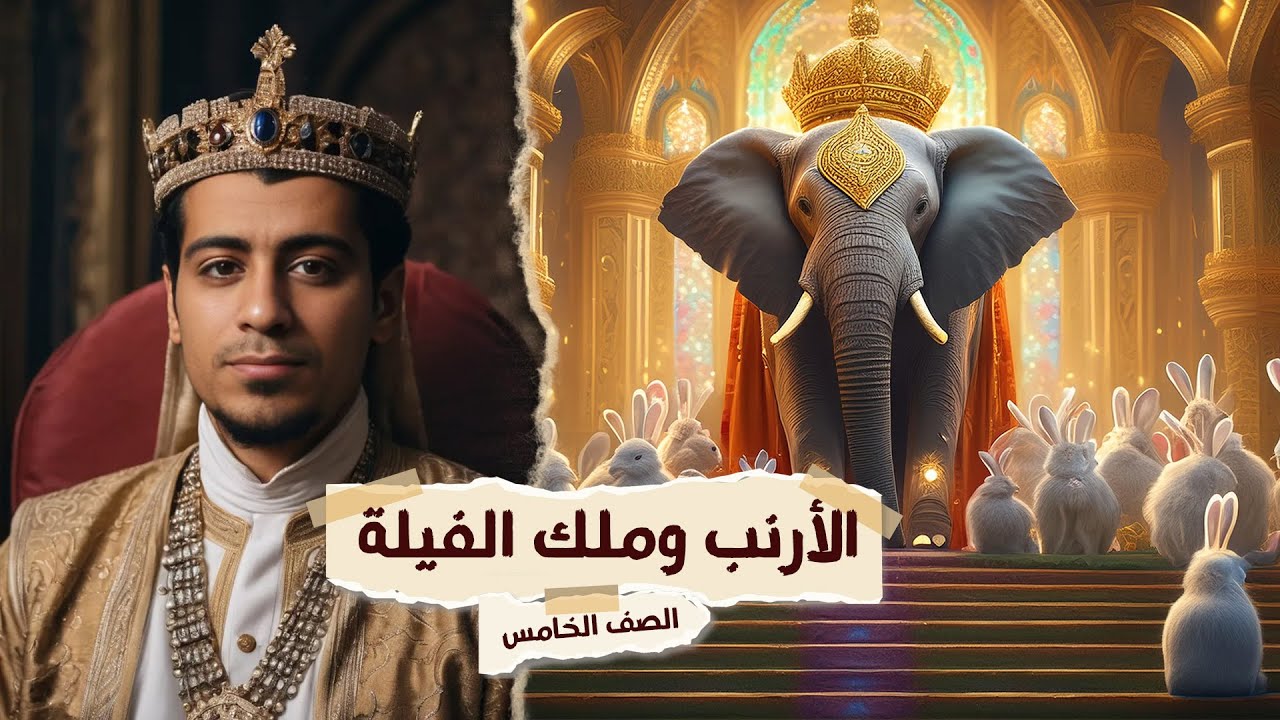 شرح درس الأرانب وملك الفيلة | حكايات كليلة ودمنة | الصف الخامس الابتدائي | حكاية درس
