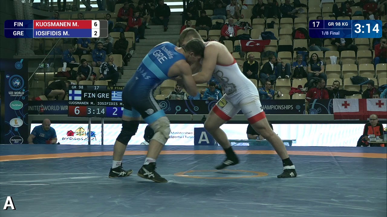 1/8 GR - 98 kg: M. KUOSMANEN (FIN) df. M. IOSIFIDIS (GRE) by VPO1, 7-2