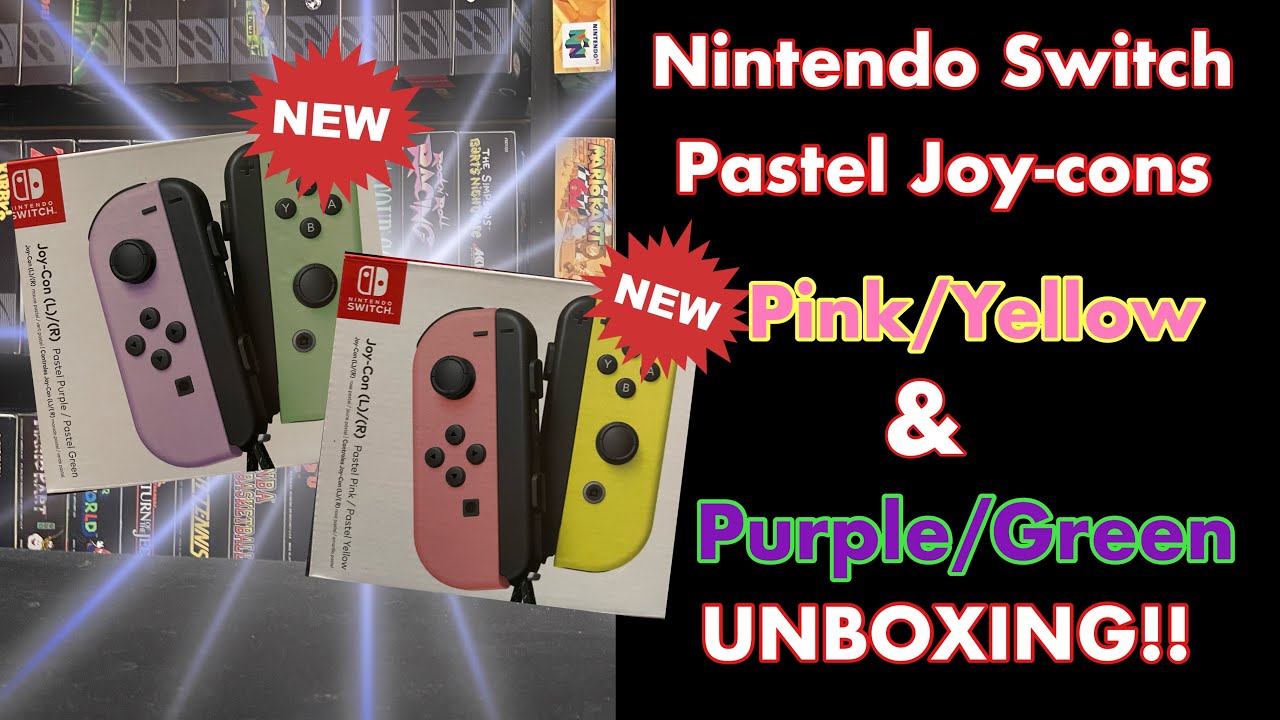 NEW Pastel joy-cons! Purple/green & pink/yellow UNBOXING!!