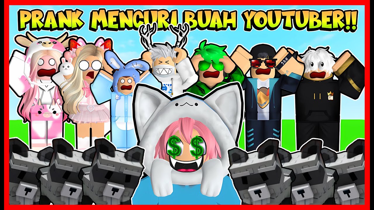 ATUN MENGGUNAKAN 6 RACOON UNTUK MENCURI BUAH SEMUA YOUTUBER ROBLOX !! AUTO SULTAN !! GROW A GARDEN