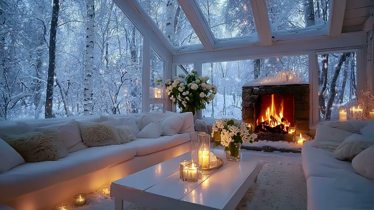 🔥❄️ 4 Hours of Soothing Piano & Fire Crackling Sounds for Calm Focus, Healing, and Winter Ambience!!