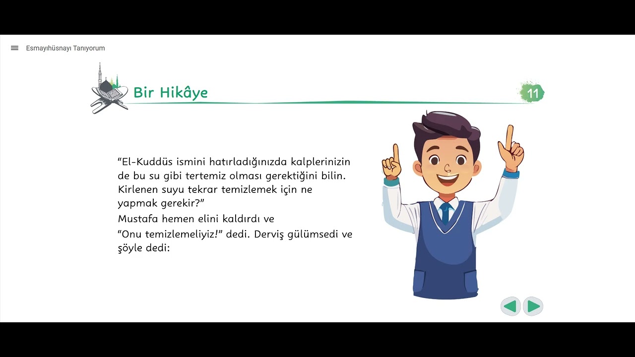 7.Sınıf Temel Dini Bilgiler 2.Ünite Esmayıhüsnayı(el-Kerim, el-Kuddüs, et-Tevvab) Tanıyorum Konu Anl