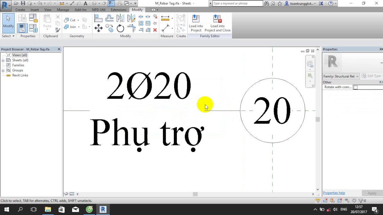 Tạo tag thép (Ghi chú thép) trong Revit