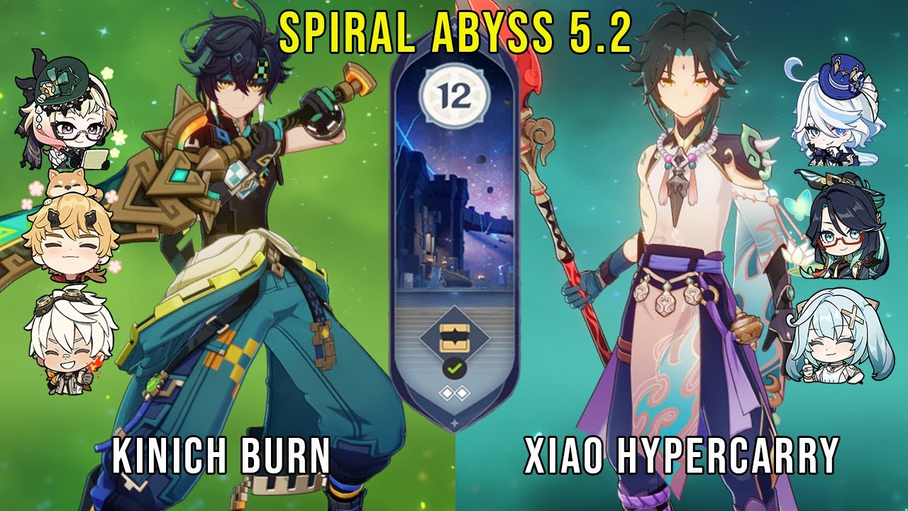 C0 Kinich Burn and C0 Xiao Hypercarry | Genshin Impact Abyss 5.2 Floor 12 9 Stars