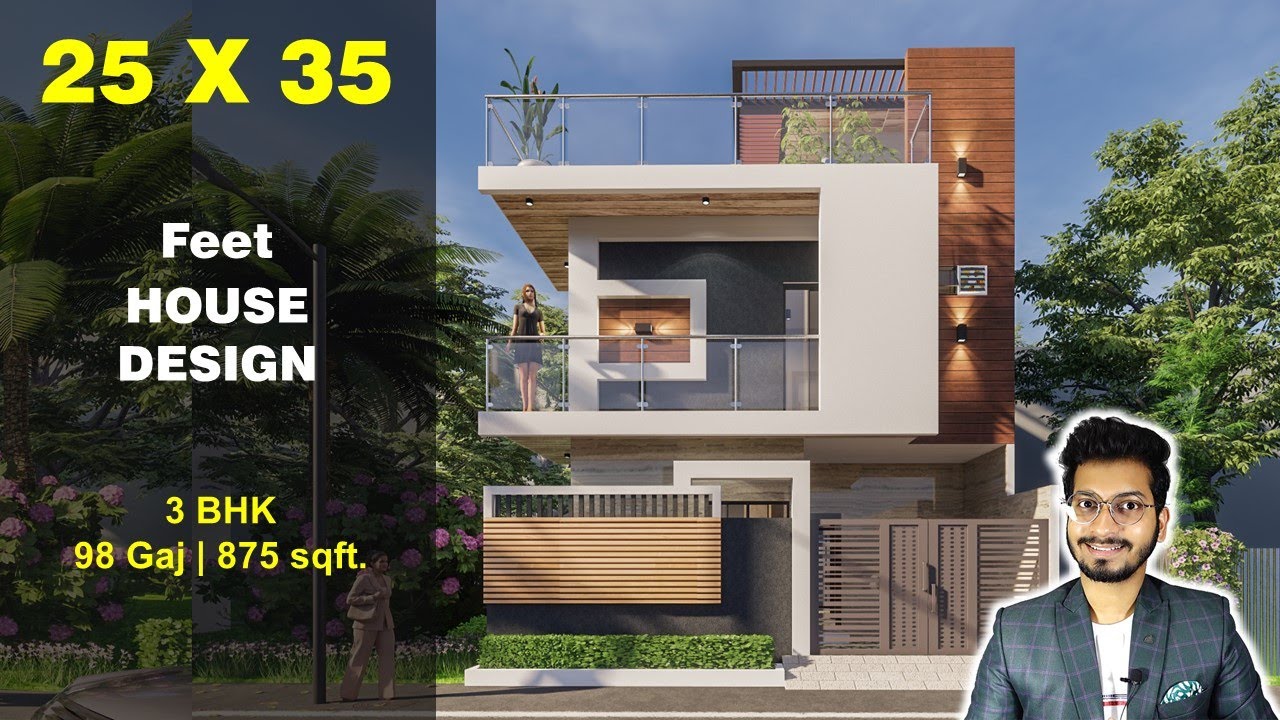25x35 House Design | 98 Gaj | 875 sqft | 25*35 small house design | 7.6X10.6 Meter  || DV Studio