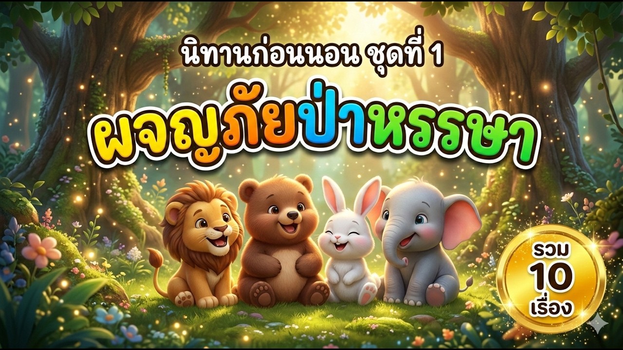รวมนิทานสำหรับหนูน้อย ชุดที่ 1 : ผจญภัยในป่าหรรษา 🌳🐻 (ฟังยาว 10 เรื่องรวด ไม่มีโฆษณาคั่น)