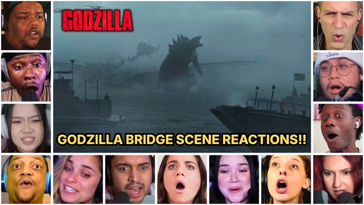 Reactors Reacting To Godzilla Golden Gate Bridge Scene | Godzilla (2014) Movie Reaction Mashup