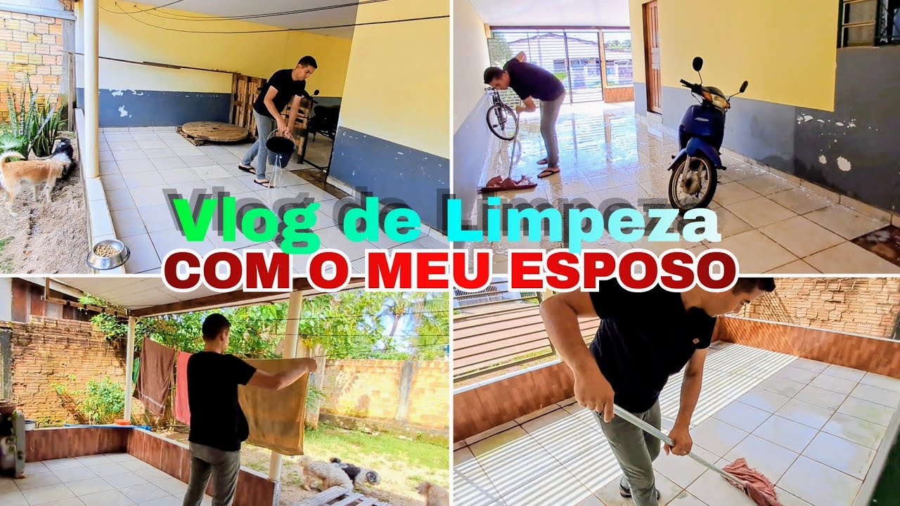 MARIDO NA LIMPEZA | LAVOU A ÁREA E O BANHEIRO | Tudo No Capricho | Mais Um Dia Com Rotina ♡