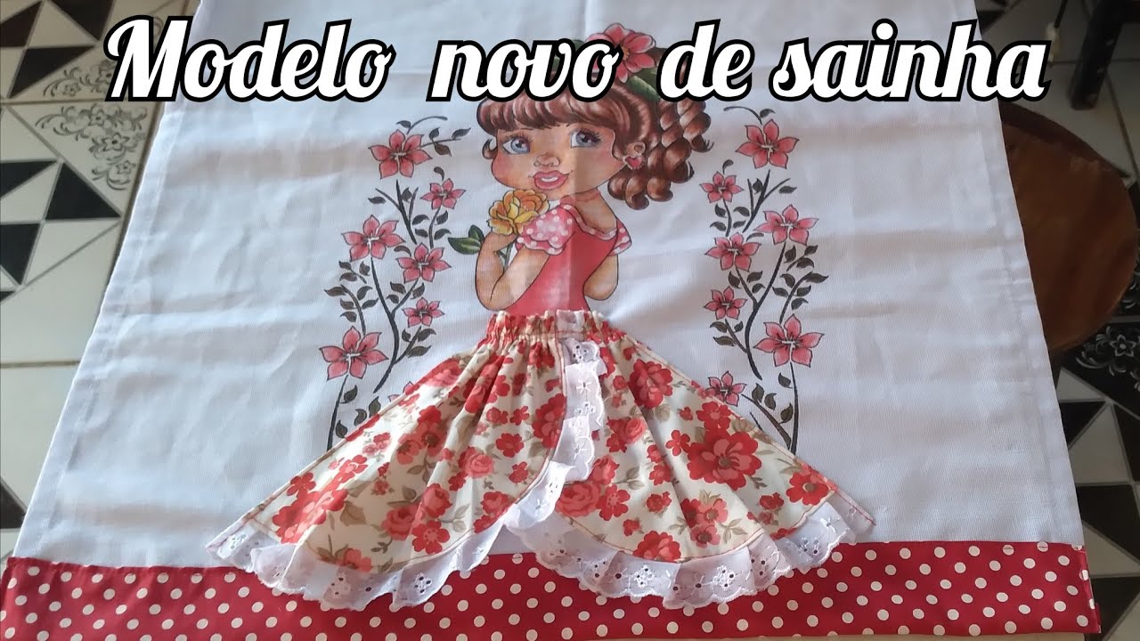 NOVA IDÉIA DE  SAINHA PARA  ENFEITAR  SEU PANO DE PRATO PASSO A PASSO