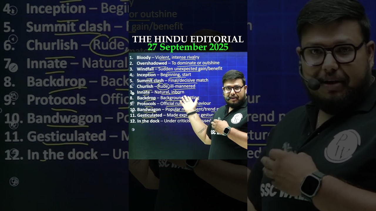 27 September Additional THE HINDU EDITORIAL Words 🥰 